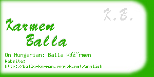 karmen balla business card